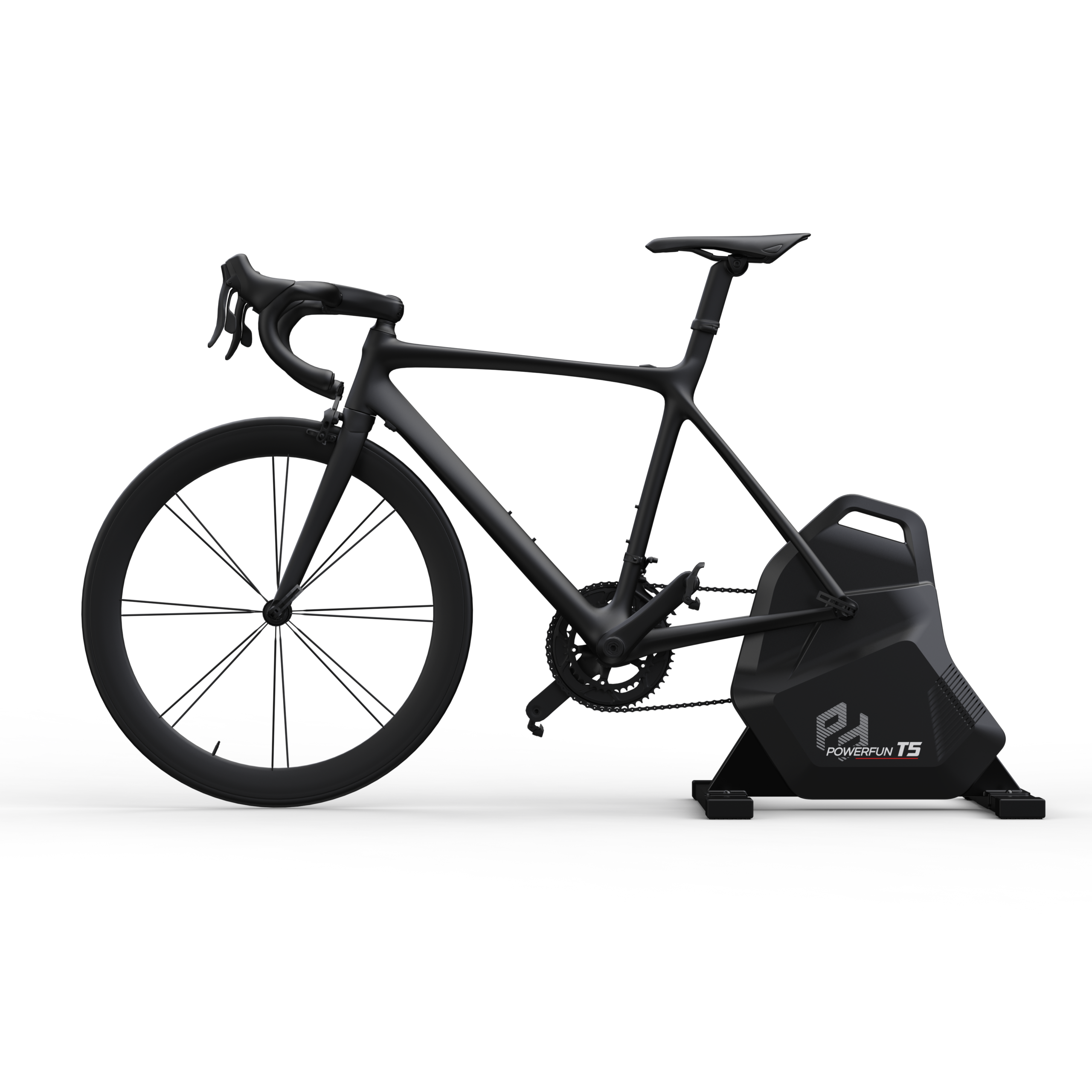 Powerfun T5 listo para entrenar en interior con la bicicleta